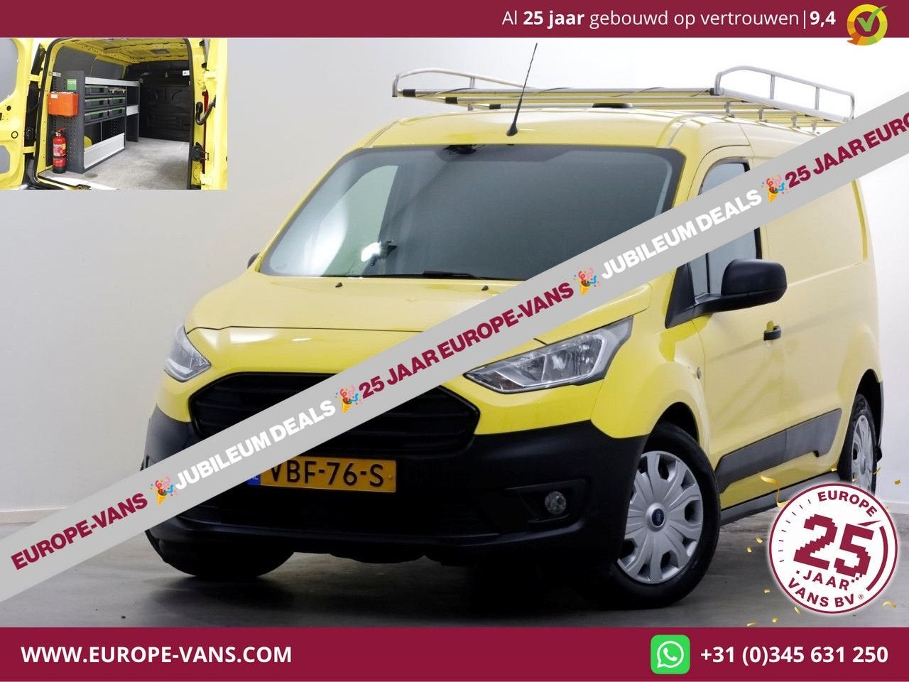 Ford Transit Connect 1.5 EcoBlue 100pk L2 Airco/Inrichting/I, Auto's, Bestelwagens en Lichte vracht, Overige kleuren, Bedrijf