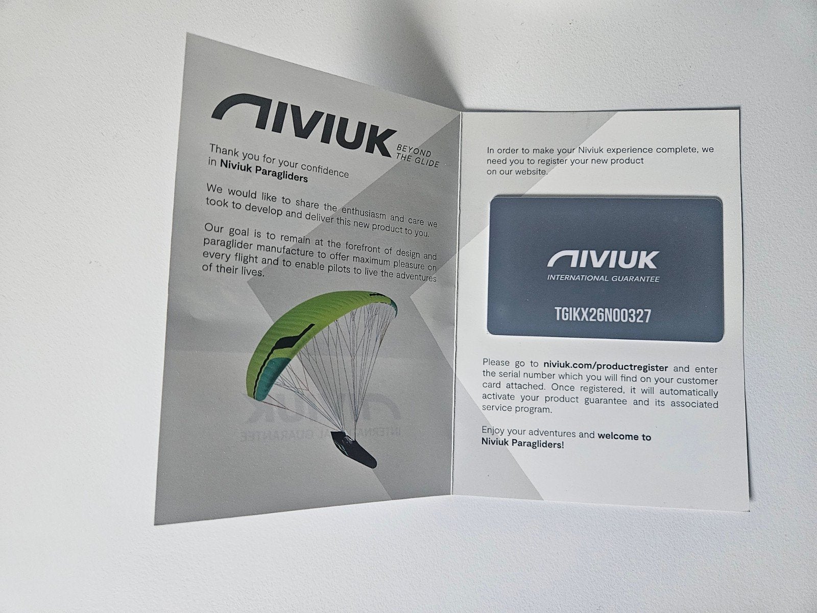 ikuma niviuk 3 - 26, Sport en Fitness, Ophalen of Verzenden, Zo goed als nieuw, Complete paraglider