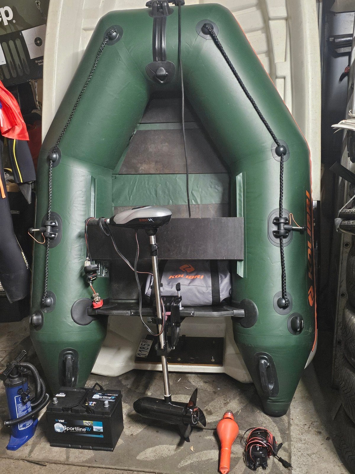 rubberboot +motor+polyester boot, Watersport en Boten, Ophalen, Pomp, Hout