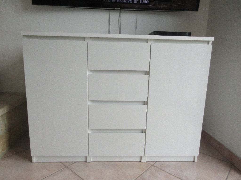 Meuble en bois blanc laqué, Moins de 100 cm, Comme neuf, 100 à 150 cm, Enlèvement
