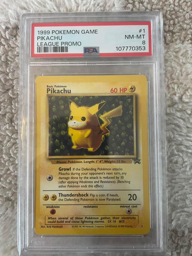 Pikachu #1 PSA 8 – Pokémon Promo, Ophalen of Verzenden, Nieuw, Losse kaart, Foil