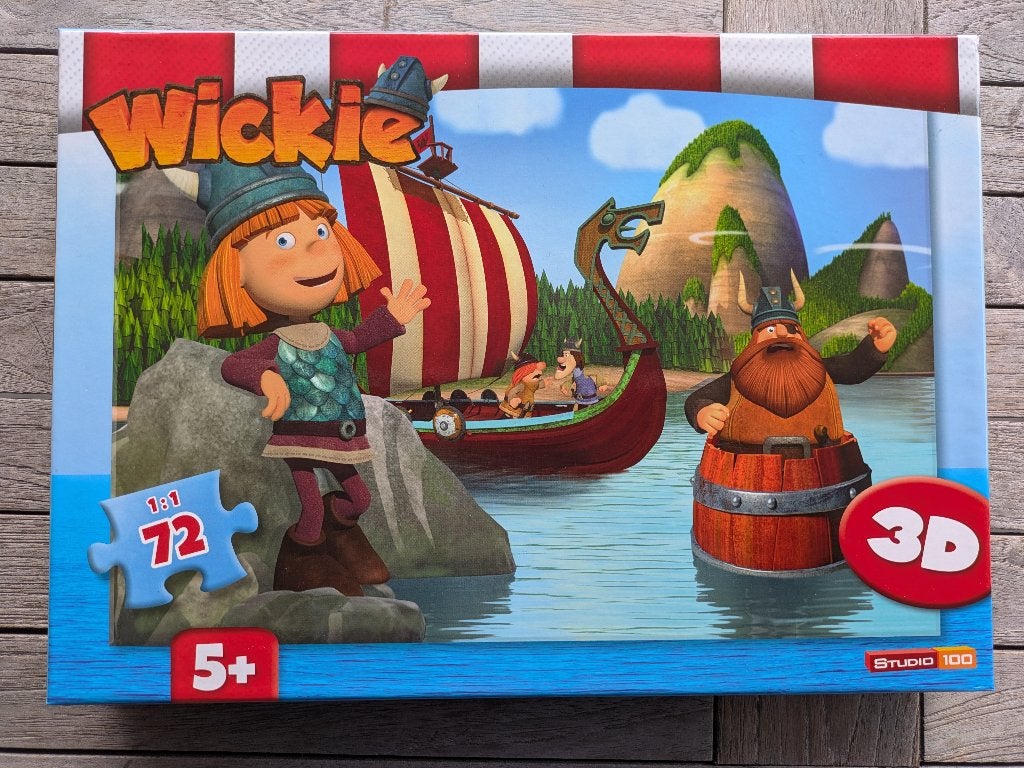 Puzzel Cars en Wickie de Viking, Ophalen of Verzenden, Meer dan 50 stukjes, Gebruikt, 4 tot 6 jaar