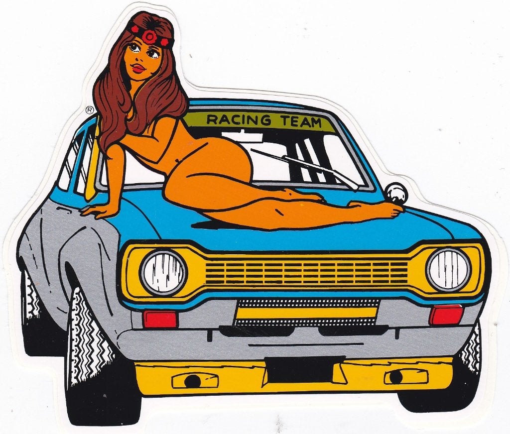 Ford Escort Pin up Woman sexy nude sticker, Collections, Envoi, Comme neuf, Voiture ou Moto