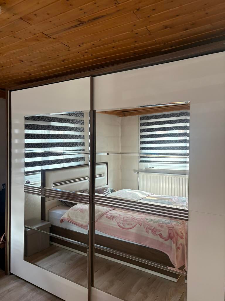 Slaapkamer | Tweepersoonsbed en Kleerkast, Enlèvement, Comme neuf, 200 cm ou plus, 150 à 200 cm