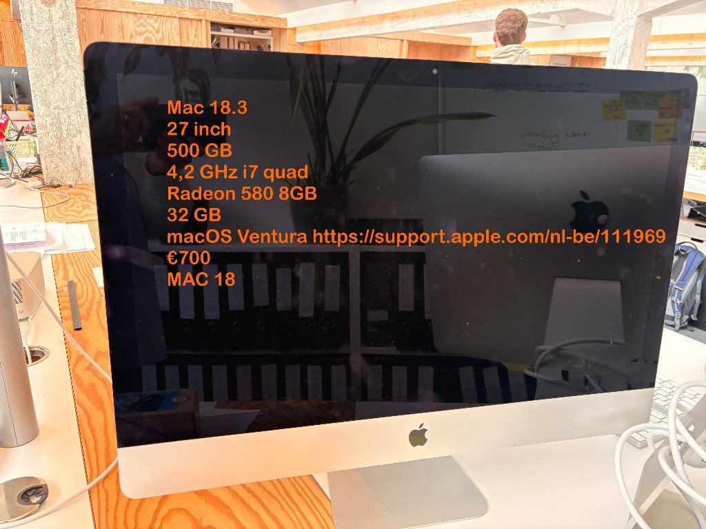 IMAC 17.1, Computers en Software, Apple Desktops, Ophalen, Gebruikt, 32 GB, SSD