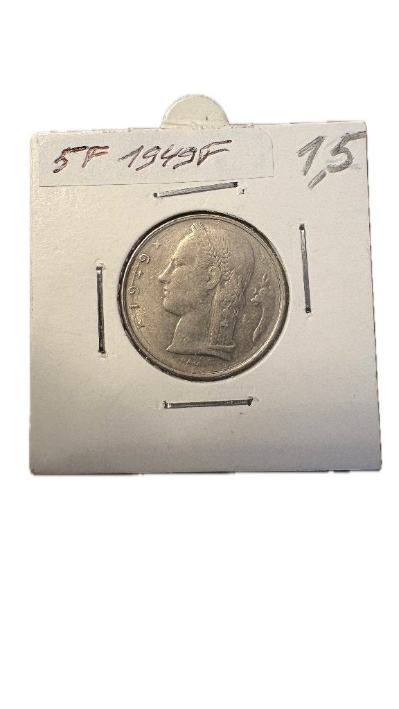 LEOPOLD III: 5 FRANK 1949F, Postzegels en Munten, Ophalen of Verzenden