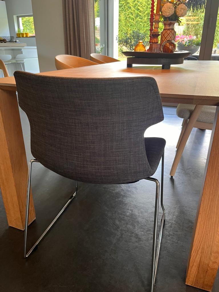 6 chaises salle à manger design, Tissus, Gris, Contemporain, Enlèvement