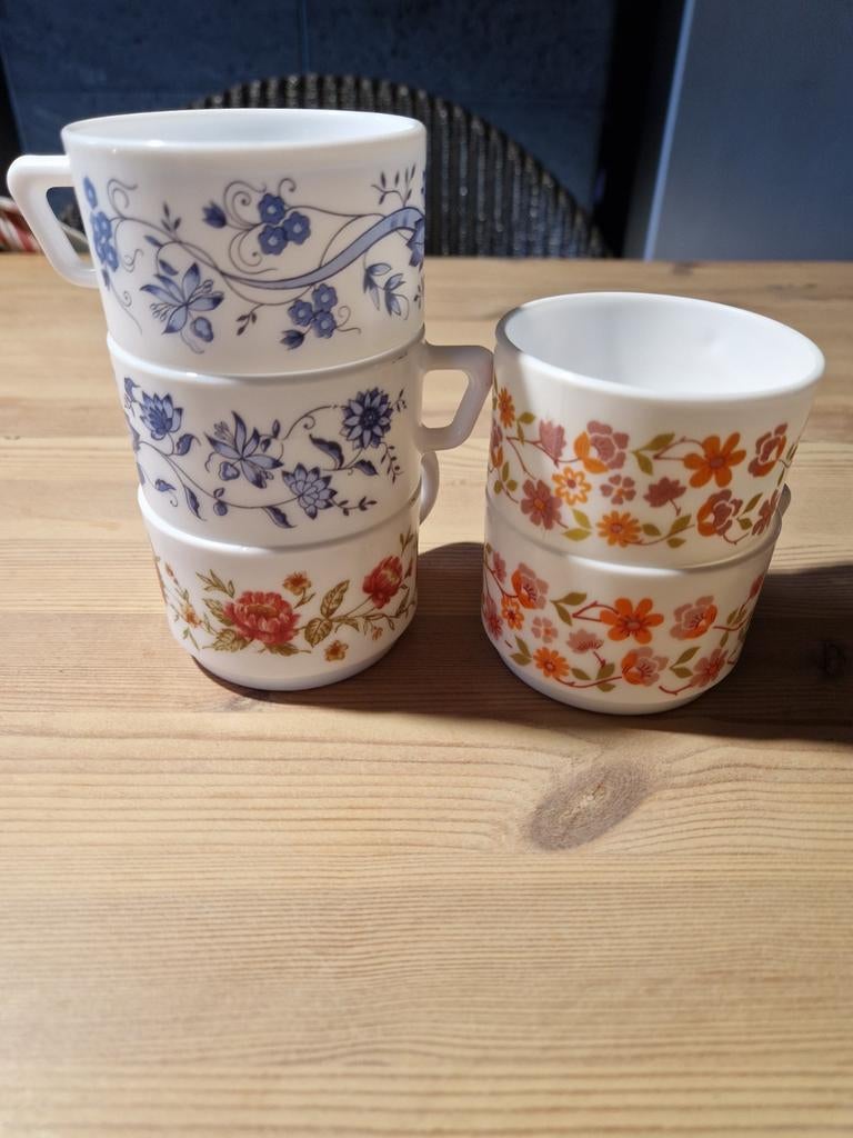 5 bekers van Arcopal, Ophalen of Verzenden