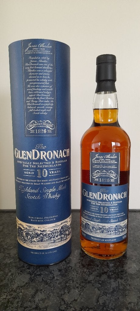 Glendronach whisky Old Netherlands 10y, Collections, Vins, Enlèvement ou Envoi, Neuf, Pleine