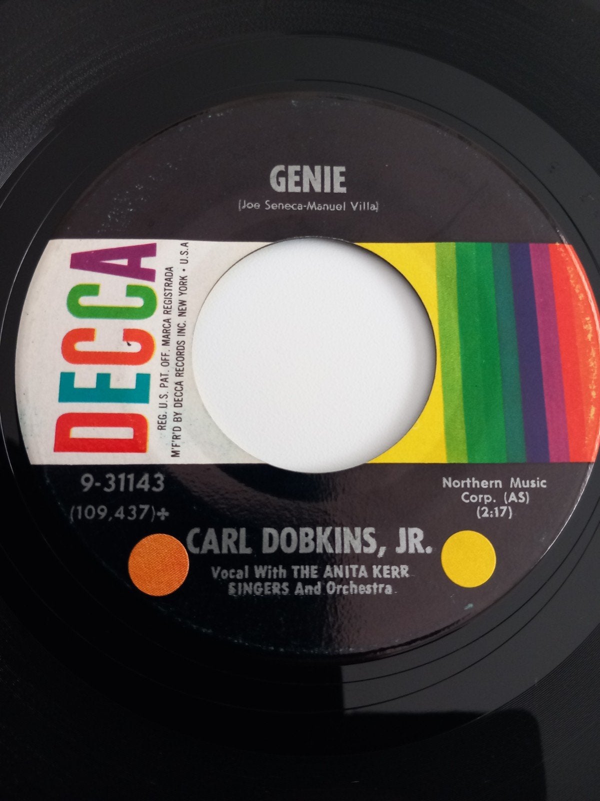 CARL DOBKINS JR. GENIE. OLDIES 60S USA 45T, Ophalen of Verzenden