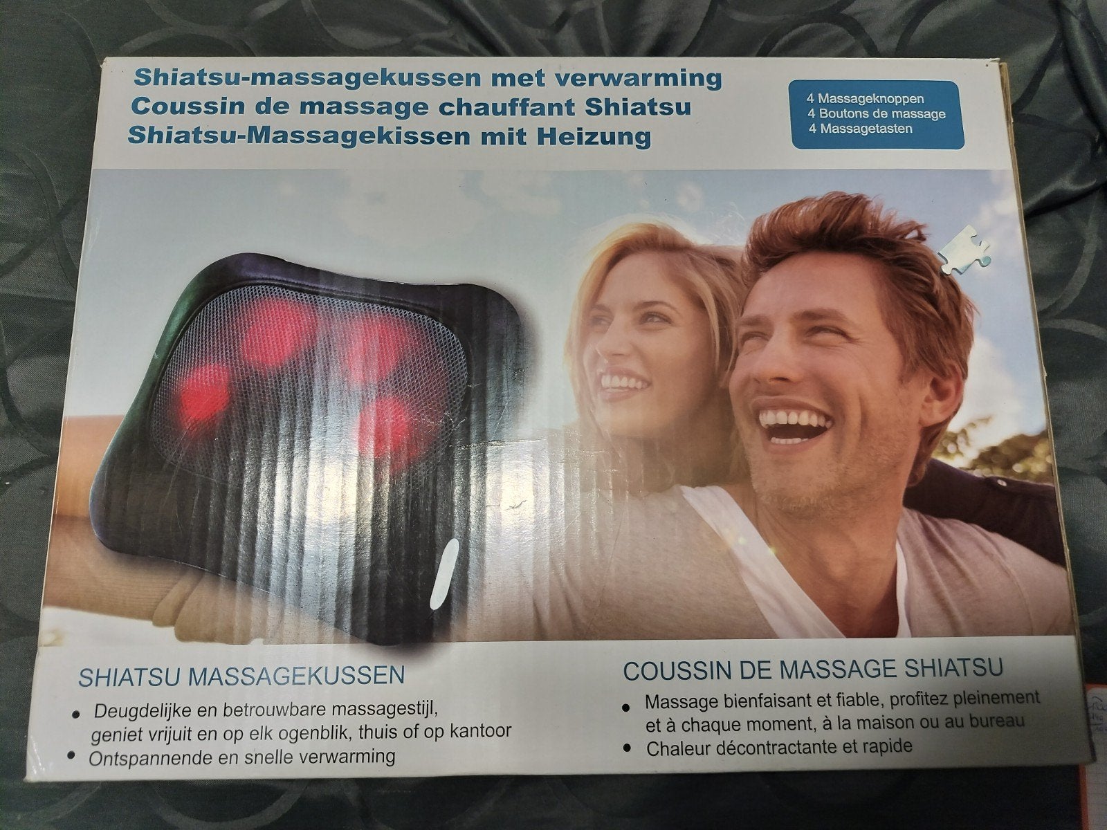 Shiatsu massage kussen, Enlèvement ou Envoi, Utilisé, Chaise de massage ou Coussin