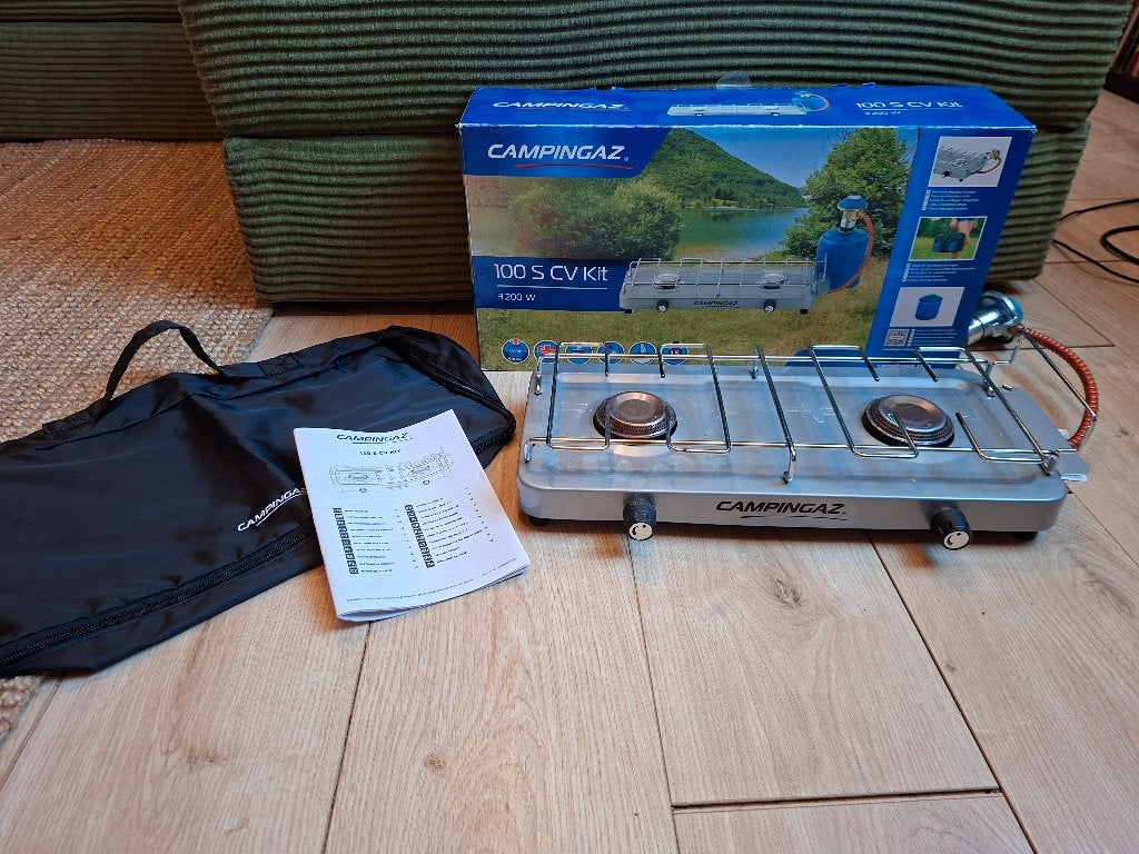 Campingaz 100 S CV Kit gasvuur (2-pits) - 2 x gebruikt, Ophalen, Zo goed als nieuw