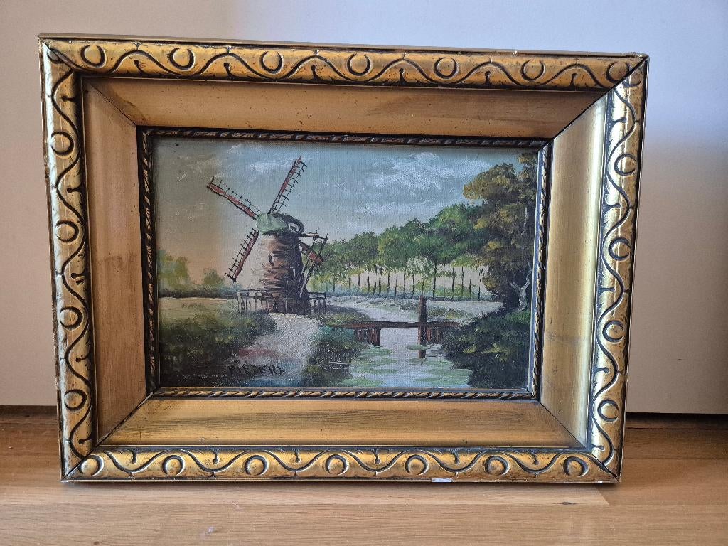 Moulin à vent sur toile peinture à l'huile Pieters, Enlèvement