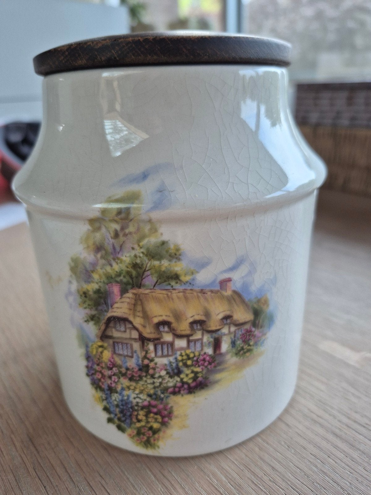 voorraaddoos of tabakspot van ELLGRAEVE - WOOD & SONS, Maison & Meubles, Cuisine | Casseroles & Poêles, Avec couvercle, Utilisé