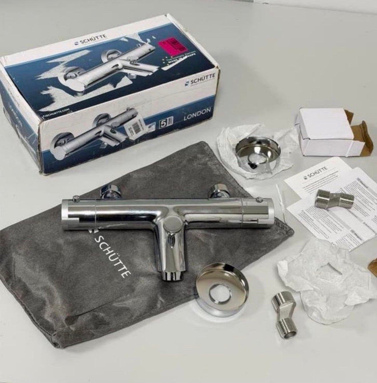 SCHÜTTE London Thermostatische Badkraan 150mm Chroom nieuw, Doe-het-zelf en Bouw, Ophalen of Verzenden, Nieuw, Chroom, Kraan