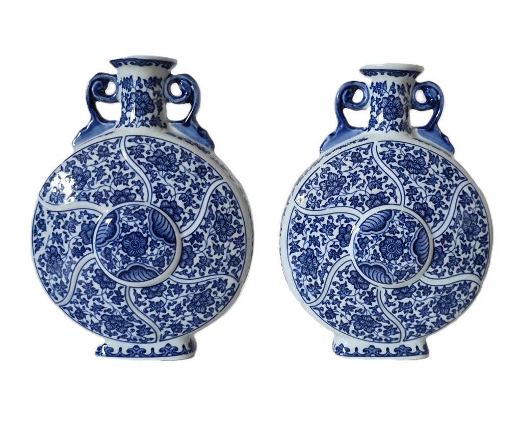 Vazen cilindrisch model in porselein., Ophalen of Verzenden, Zo goed als nieuw, Steen/keramiek, 20 cm