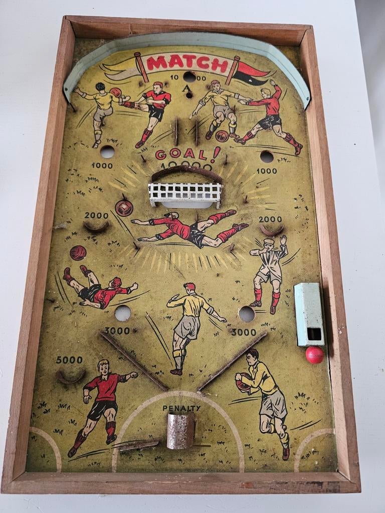 Oud houten knikkerspel” Match, Antiek en Kunst, Ophalen of Verzenden