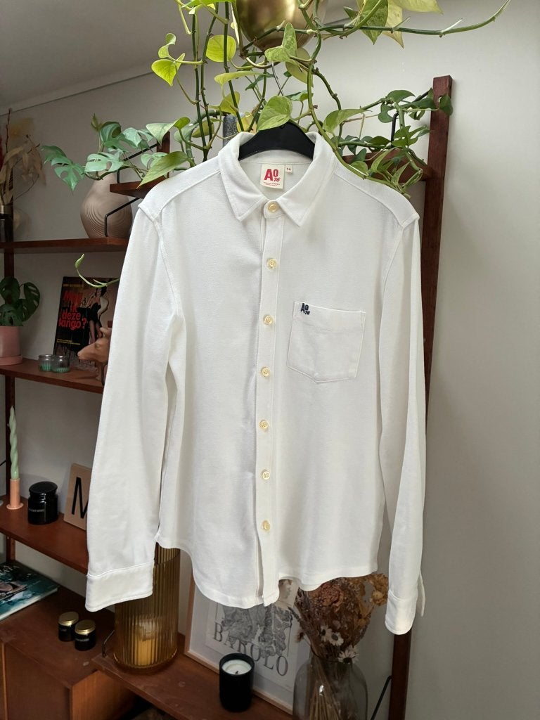 Wit Hemd van AO76 American Outfitters. (Maat 14 jaar), AO76 American Outfitters, Overhemd of Blouse, Ophalen of Verzenden, Zo goed als nieuw