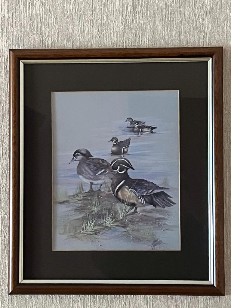 Set van 2 luxe ingelijste kunstprenten Anni Møller, Ophalen, 34 cm, Ingelijst, Overige technieken