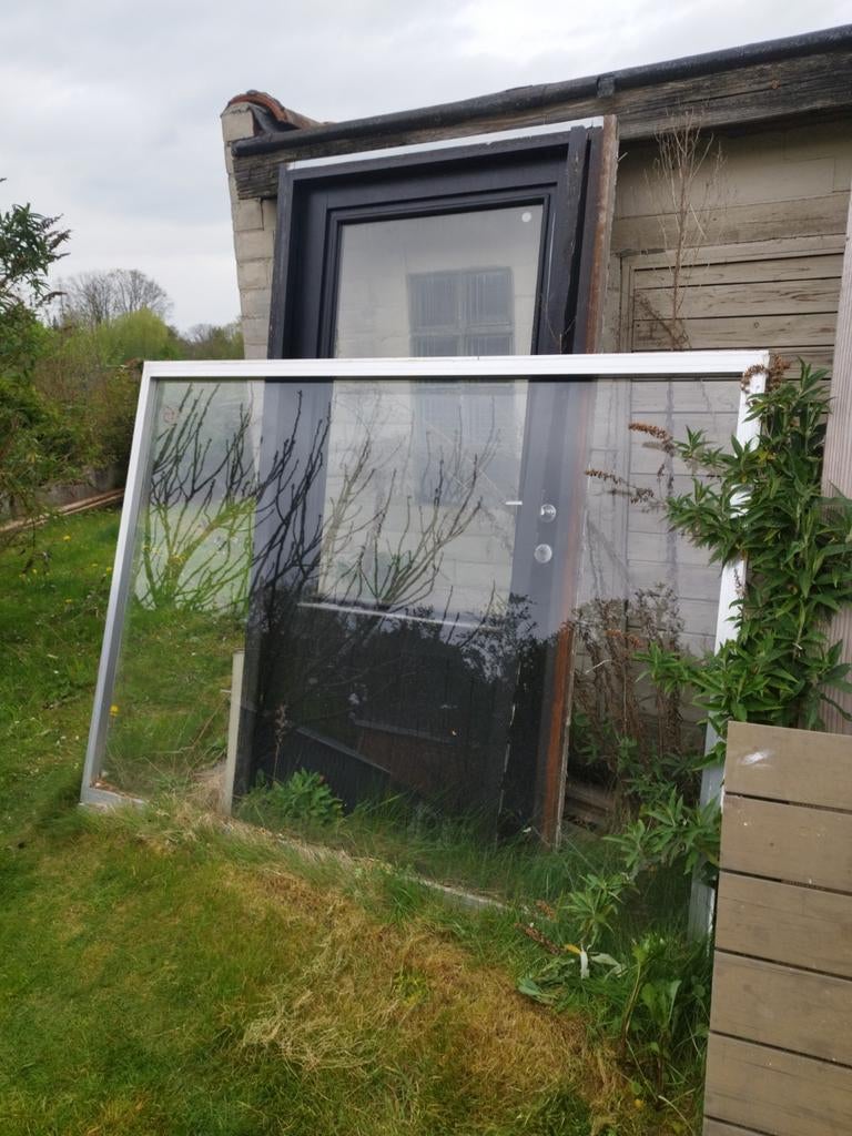 Alu raam met enkel glas, Ophalen, Serre