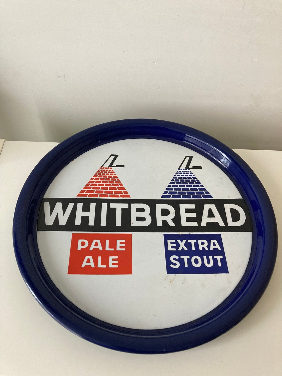 Plateau à bière en émail Whitbread (blanc), Collections, Enlèvement ou Envoi, Comme neuf