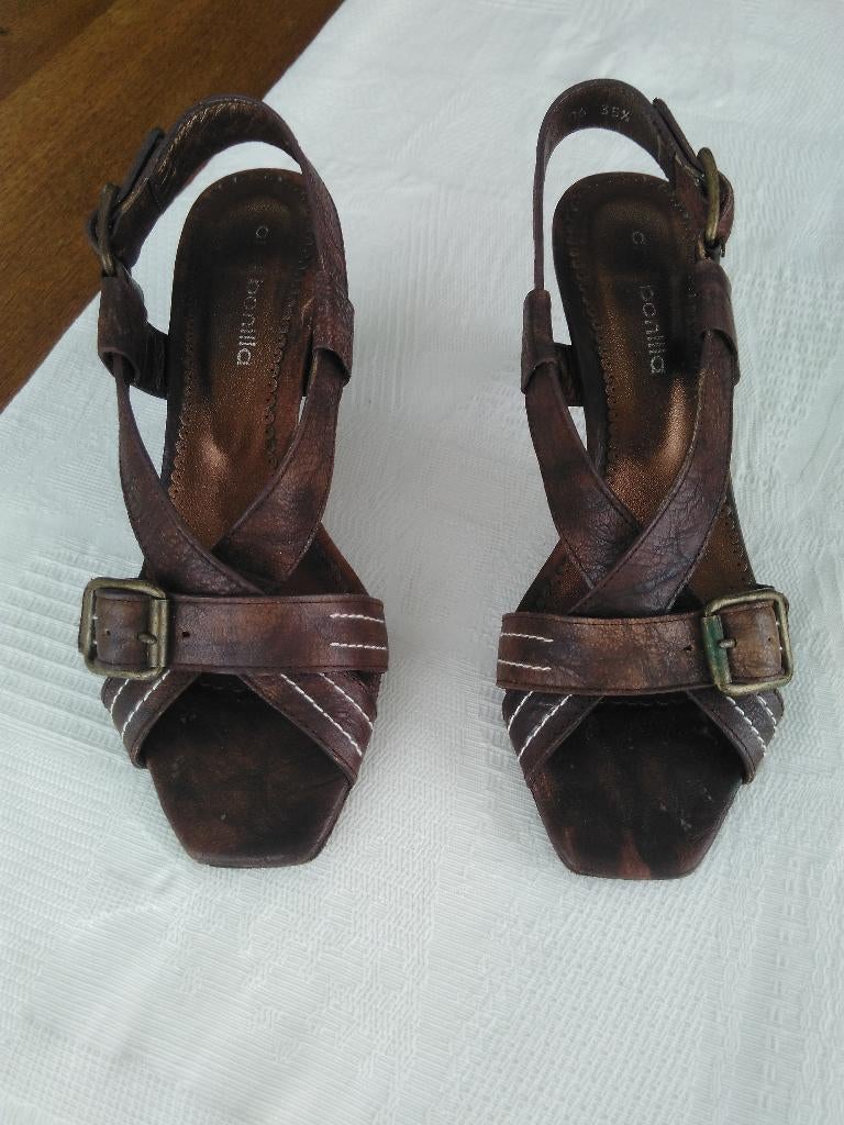 magnifiques escarpins en cuir Ana Bonilla taille 35.5, Escarpins, Comme neuf, Brun, Ana Bonilla