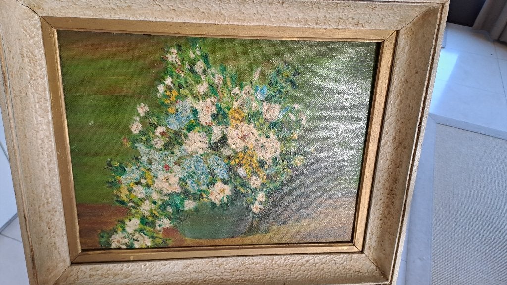 Schilderij bloemen, Enlèvement, Peinture