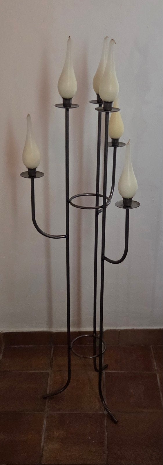 Bougeoir/chandelier sur pied en métal, Enlèvement, Métal, Chandelier