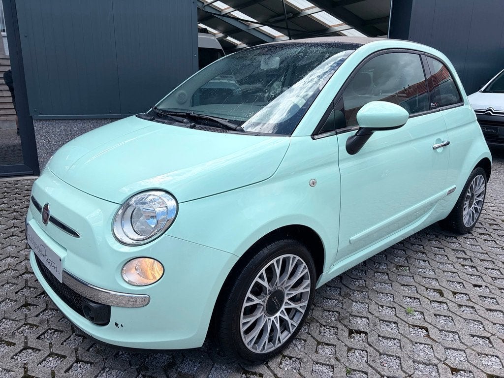 Fiat 500C 1,2 benzine - Mintgroen/Cabrio, Autos, Achat, Euro 6, Entreprise, Boîte manuelle