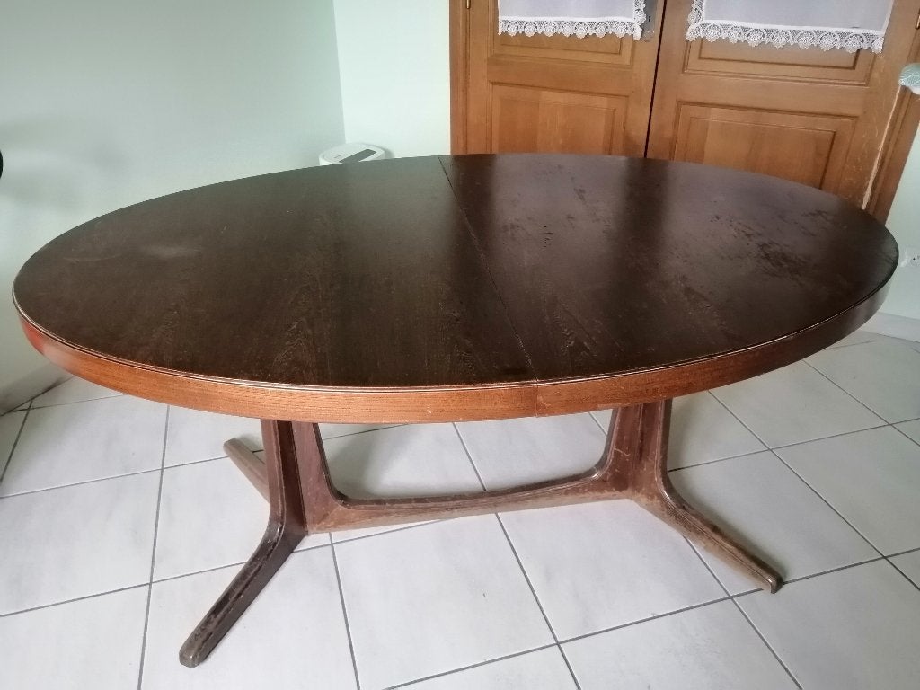 Table ovale en orme, Maison & Meubles, 150 à 200 cm, 100 à 150 cm, Enlèvement, Utilisé
