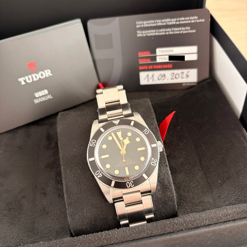 Tudor Black Bay 54 - Full set, Handtassen en Accessoires, Staal, Polshorloge, Zo goed als nieuw, Zilver