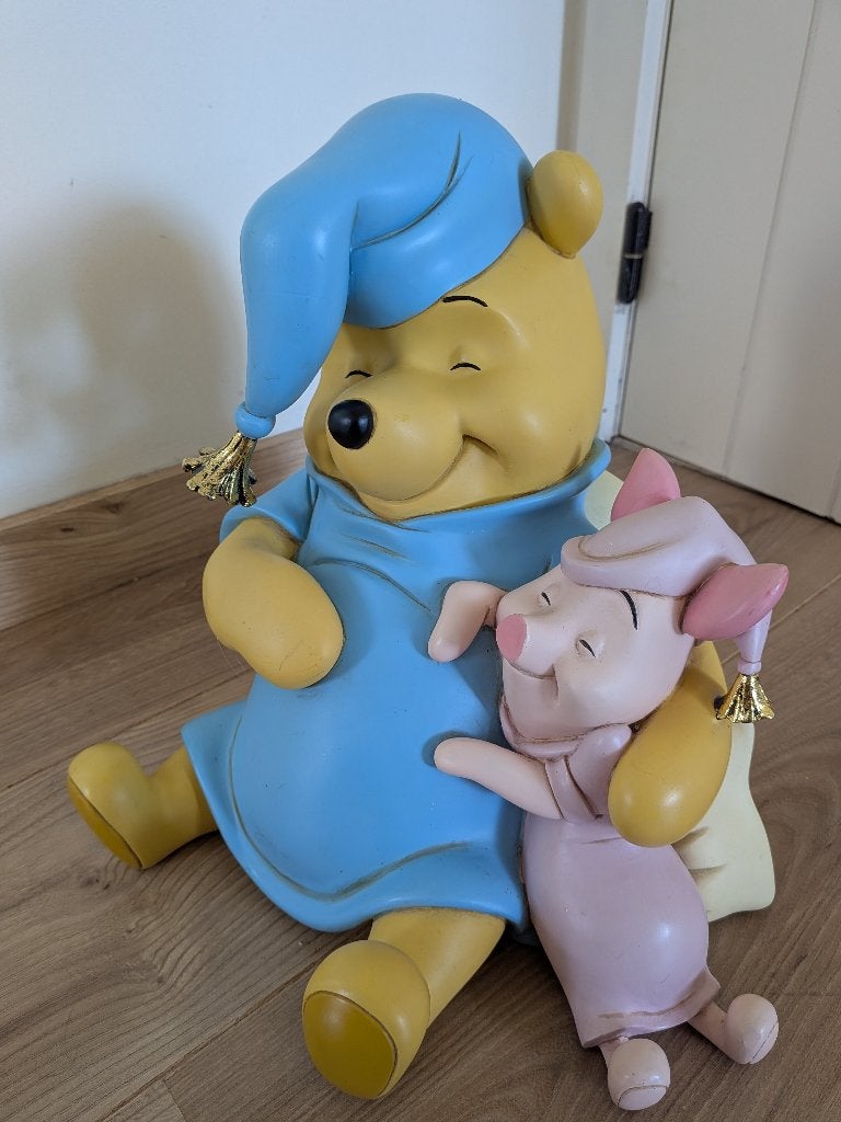 Vintage beeld Winnie The Pooh en Knorretje, Ophalen, Winnie de Poeh of vrienden, Zo goed als nieuw, Beeldje of Figuurtje