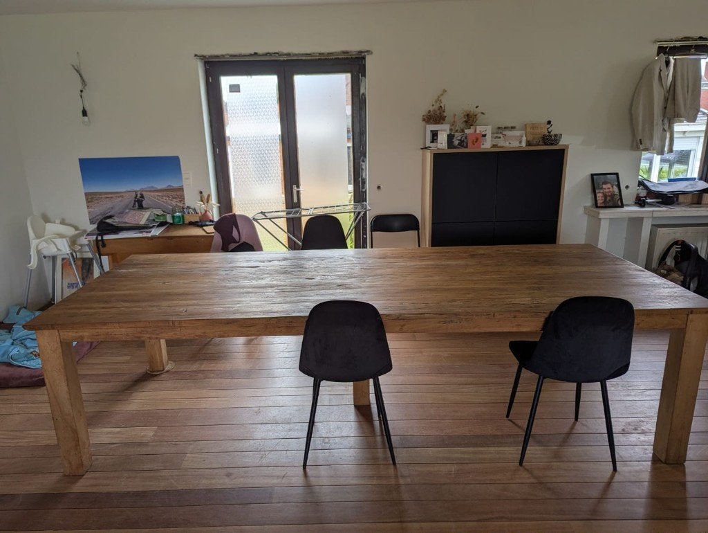 Grote houten tafel 3 meter, Huis en Inrichting, Ophalen, Gebruikt, 100 tot 150 cm, 200 cm of meer