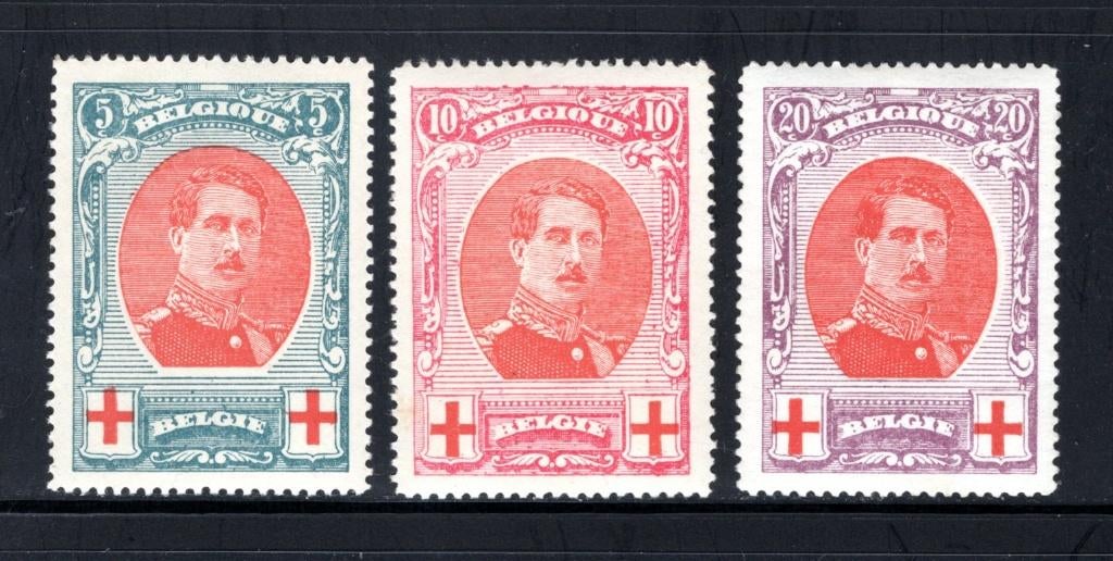 132/134 MNH 1915 - S.M. le Roi Albert 1er, Timbres & Monnaies, Enlèvement ou Envoi, Non oblitéré, Neuf