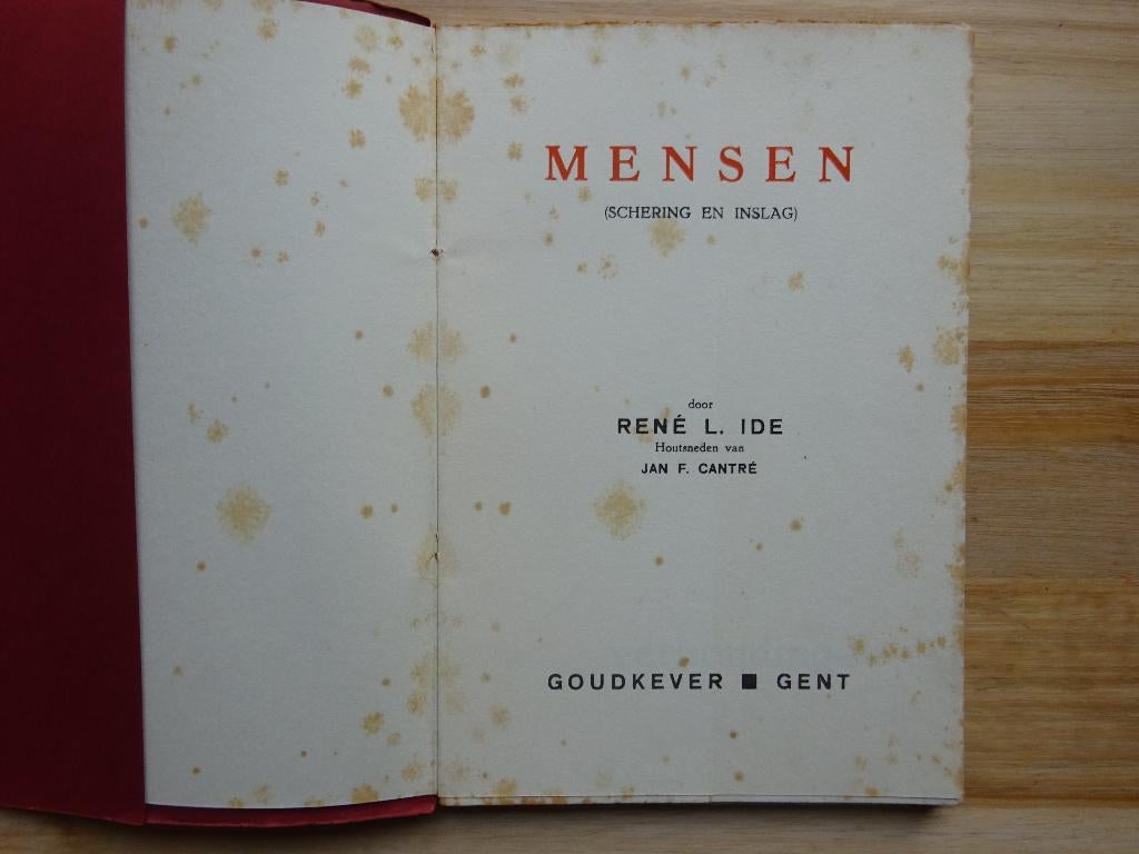 Mensen van René L. Ide, houtsneden van Jan Frans Cantré 1931, Ophalen of Verzenden, Gelezen, Schilder- en Tekenkunst