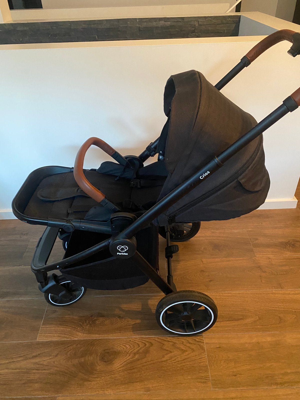 Zwarte Pericles Crios Complete Set (Draagmand+Buggy), Ophalen, Zo goed als nieuw, Kinderwagen, Met reiswieg