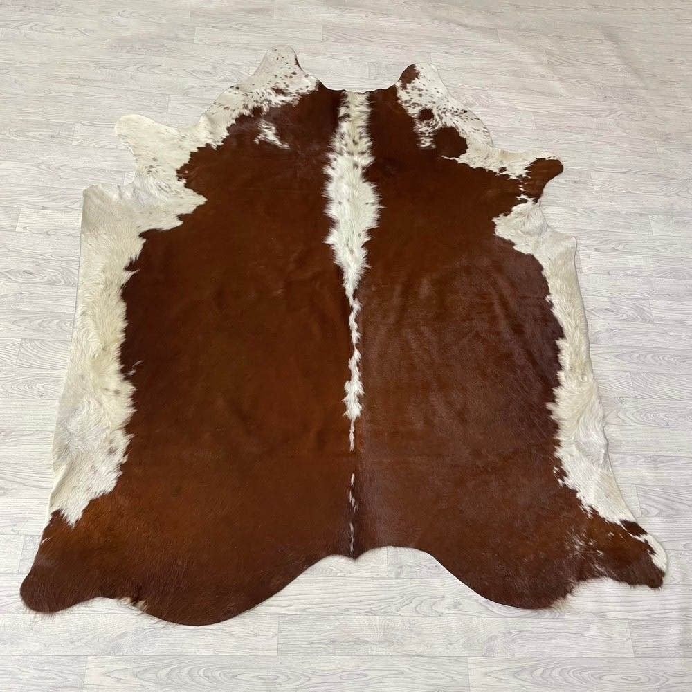 Koeienhuid bruin wit Hereford 225x180cm | Lederstore, Meerkleurig, Wandkleed, Nieuw, Ophalen of Verzenden