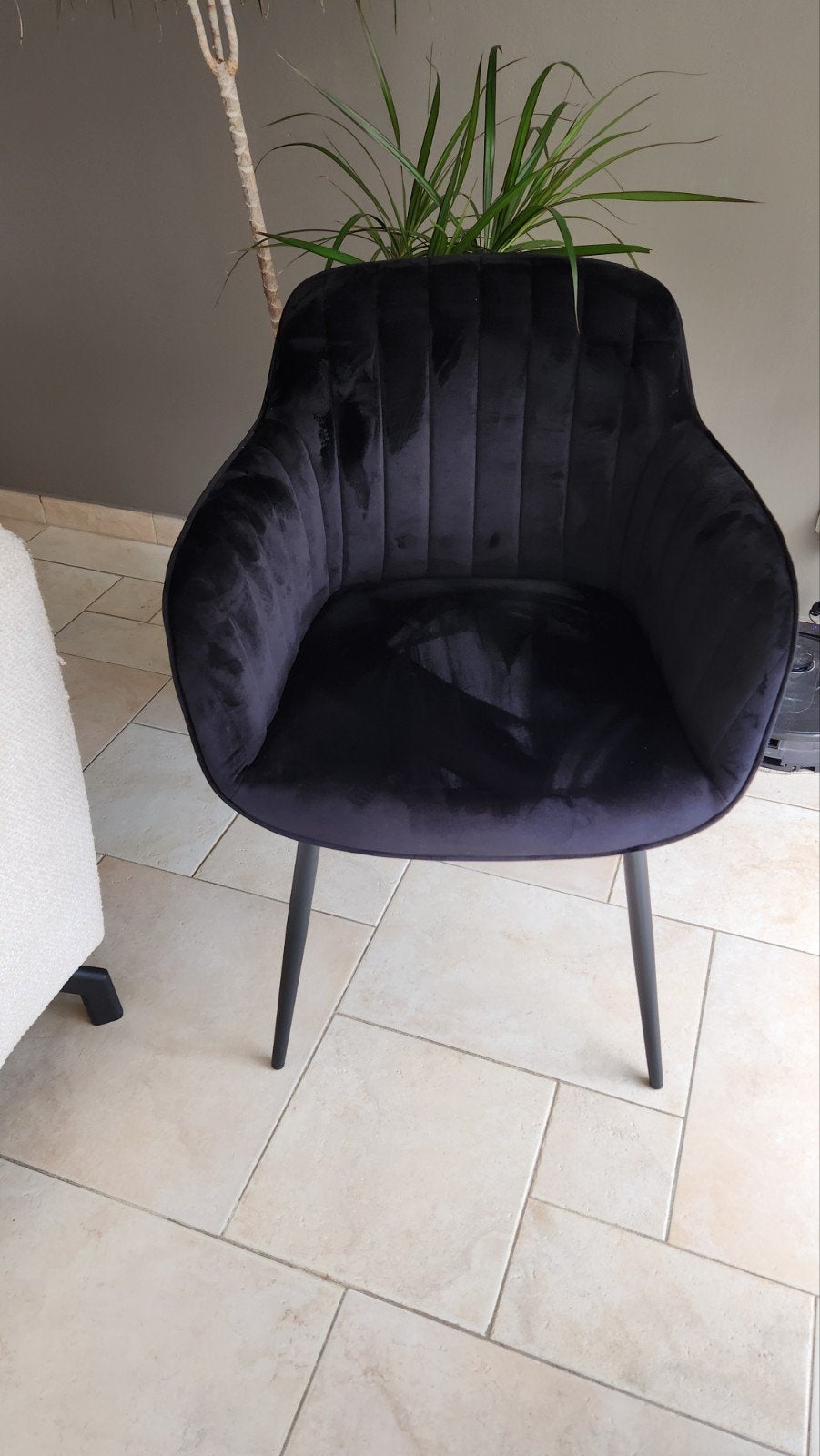 Stijlvolle Velours / Fluwelen Armstoel nieuw 6 stuks, Maison & Meubles, Chaises, Enlèvement ou Envoi, Noir, Tissus