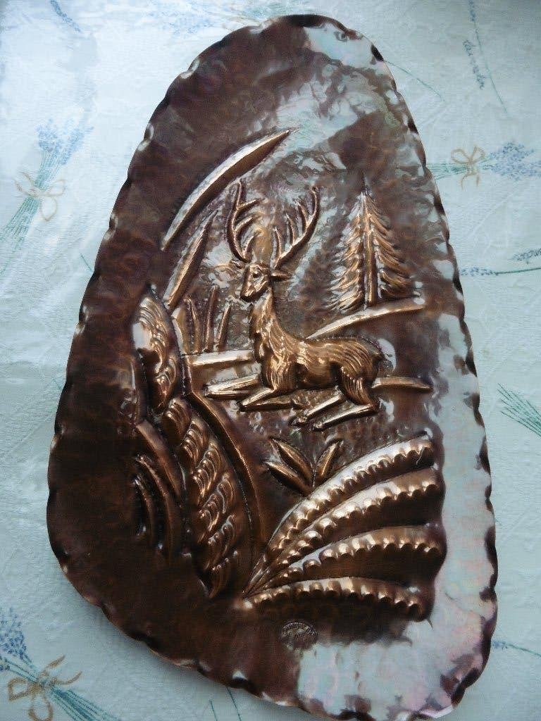 Plaque décorative en cuivre - dinanderie E. NOEL, Enlèvement ou Envoi, Cuivre