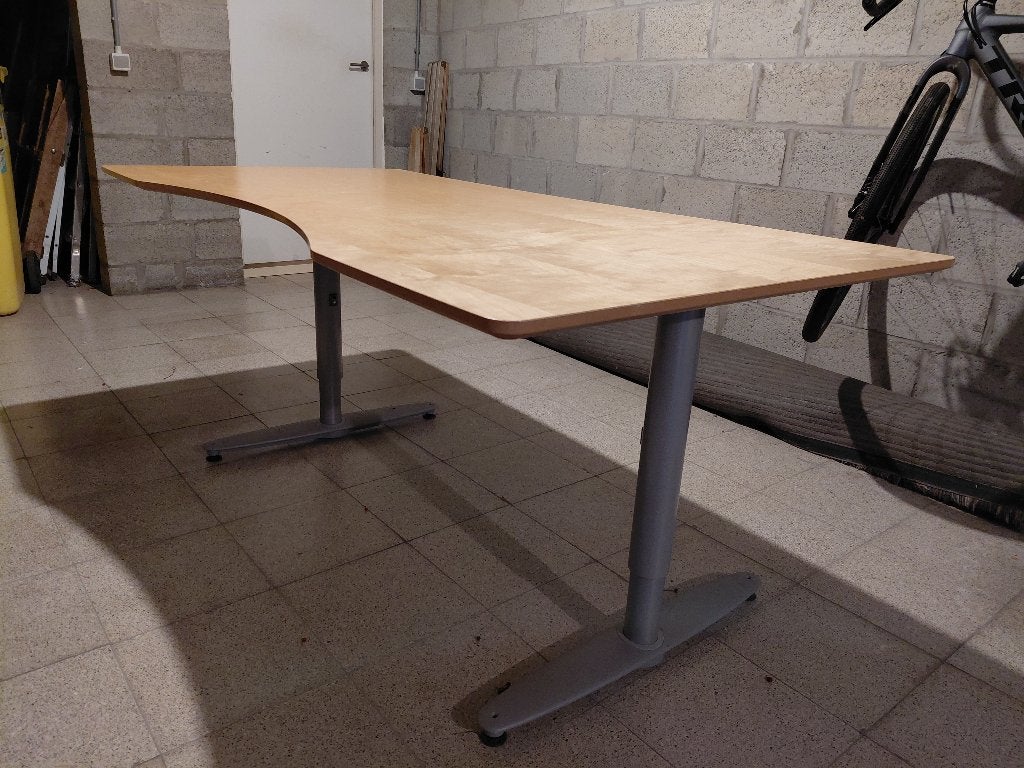 Kinnarps bureau 180 x 90 cm, in de hoogte verstelbaar, Ophalen, 90 cm, Gebruikt, 180 cm