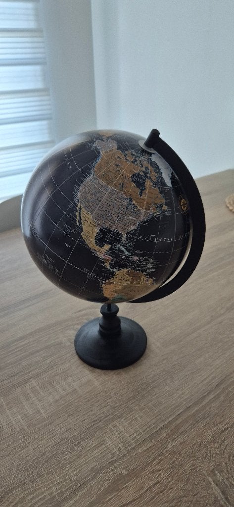 Wereldbol 35 cm, Globe terrestre antique, Enlèvement, Bois, Éducatif