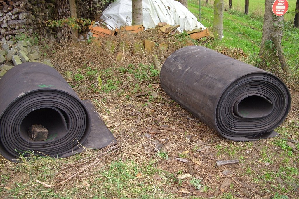 rubberrollen stalmatten 10 meter lang, Opfok