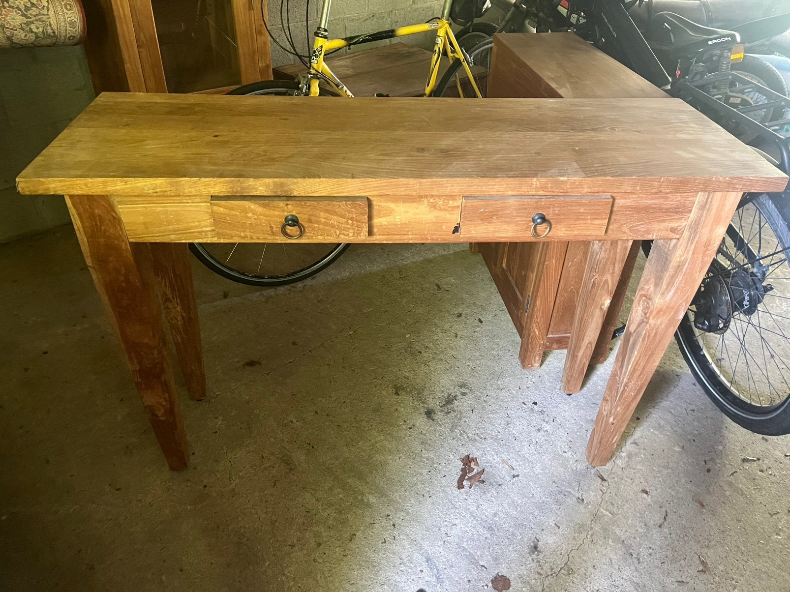 Bijzettafel teak, Huis en Inrichting, Tafels | Sidetables, Ophalen, Gebruikt, 100 tot 150 cm, Teakhout
