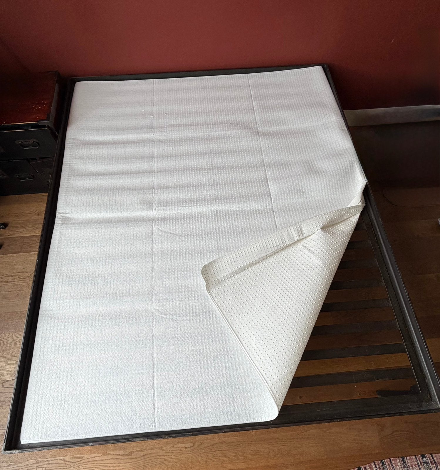 Lit en métal avec sommier à lattes métalliques, Enlèvement, Utilisé, Sommier, 200 cm