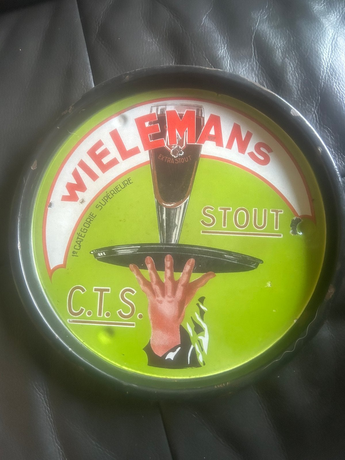 Emaille plateau cts wielemans, Ophalen, Gebruikt, Reclamebord, Plaat of Schild, Overige merken