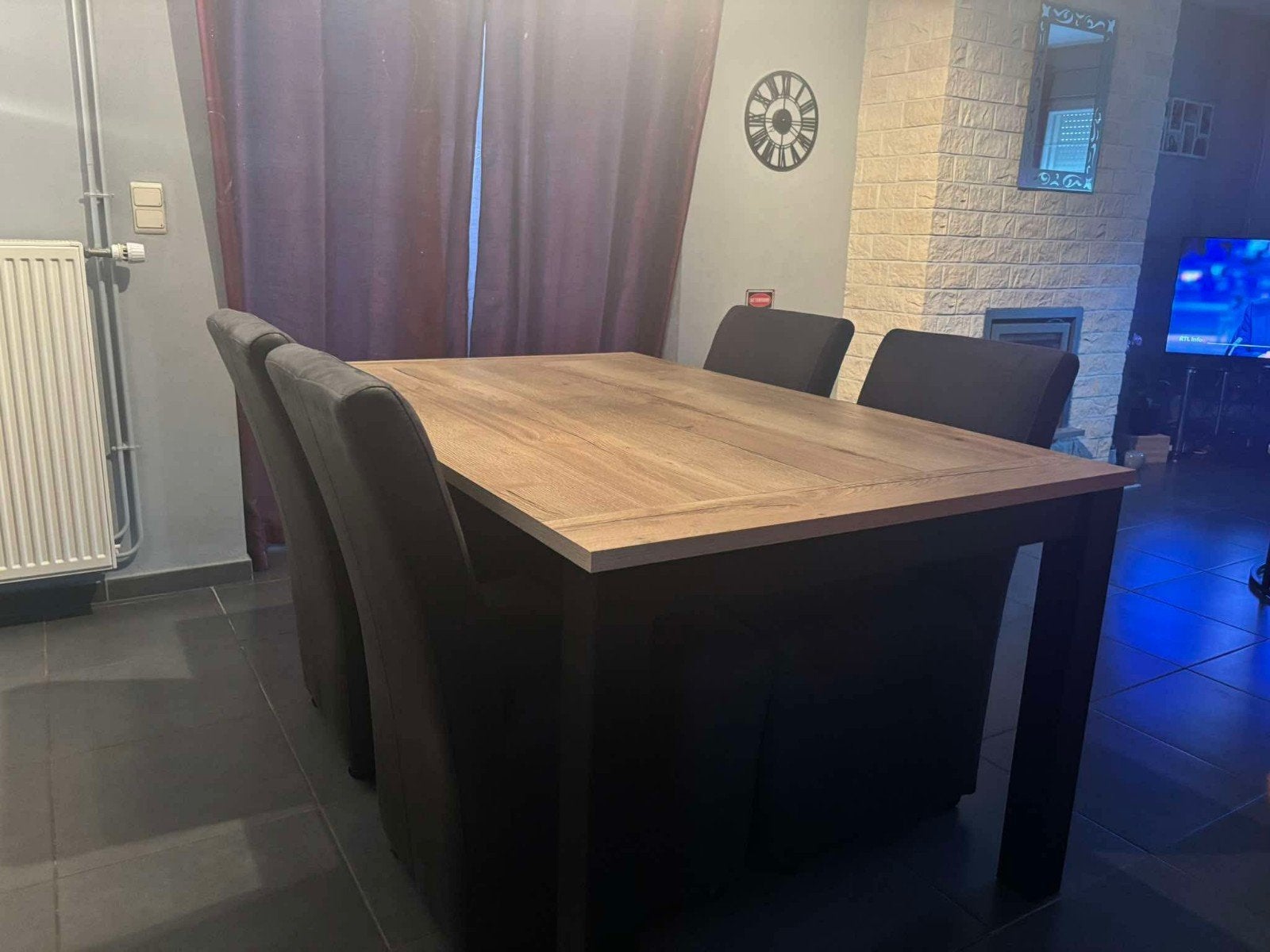 Table en bois massif style industriel, Enlèvement, Comme neuf, Industriel
