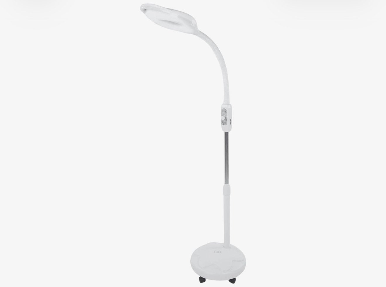 Vergrootglas lamp met verstelbare standaard - Wit, Maison & Meubles, Lampes | Lampadaires, Enlèvement, Comme neuf, 150 à 200 cm