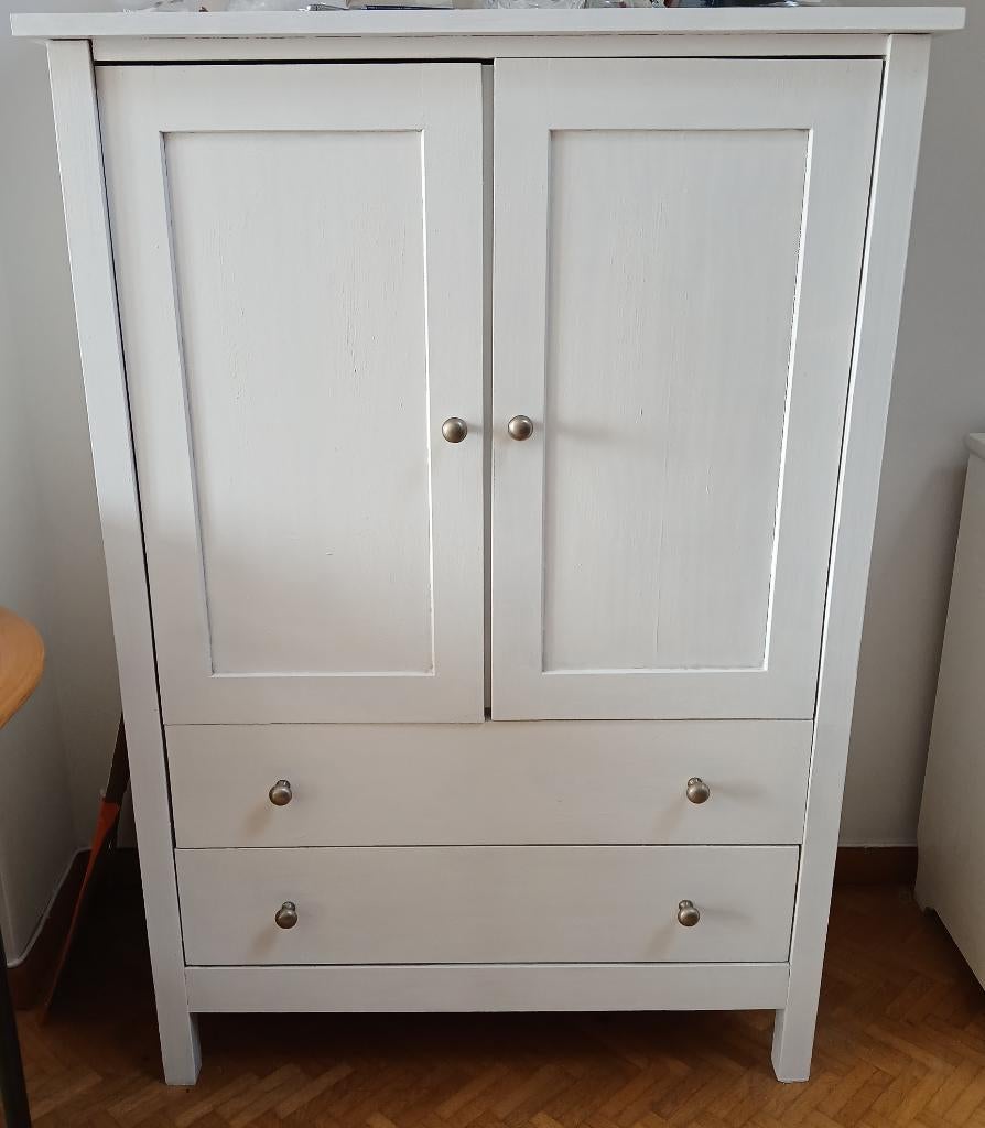 Witte kast met deuren en lades – compact, proper & praktisch, Ophalen, Gebruikt, 50 tot 100 cm, Met deur(en)