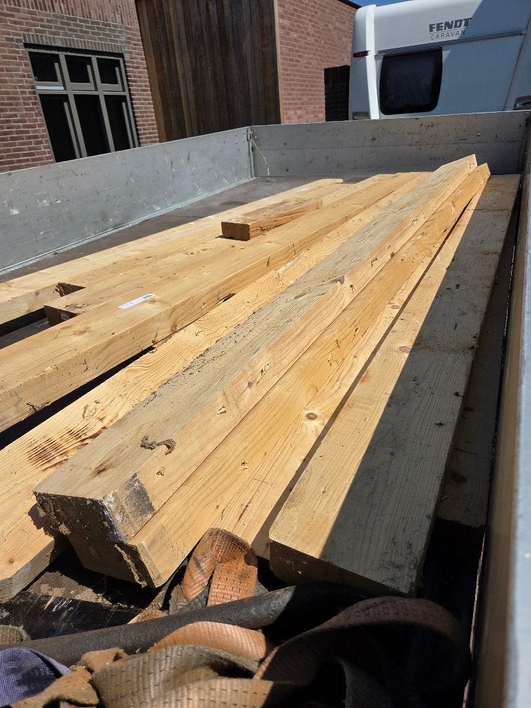 12 x 6.5 cm bij 16.5 cm gebruikte houten balken, Doe-het-zelf en Bouw, Hout en Planken, Ophalen, Zo goed als nieuw