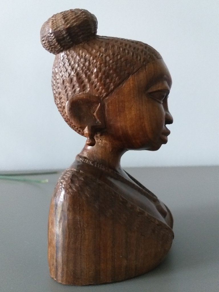 Afrikaanse kunst, Antiek en Kunst, Minder dan 20 cm, Verzenden, Buste, Handgemaakt
